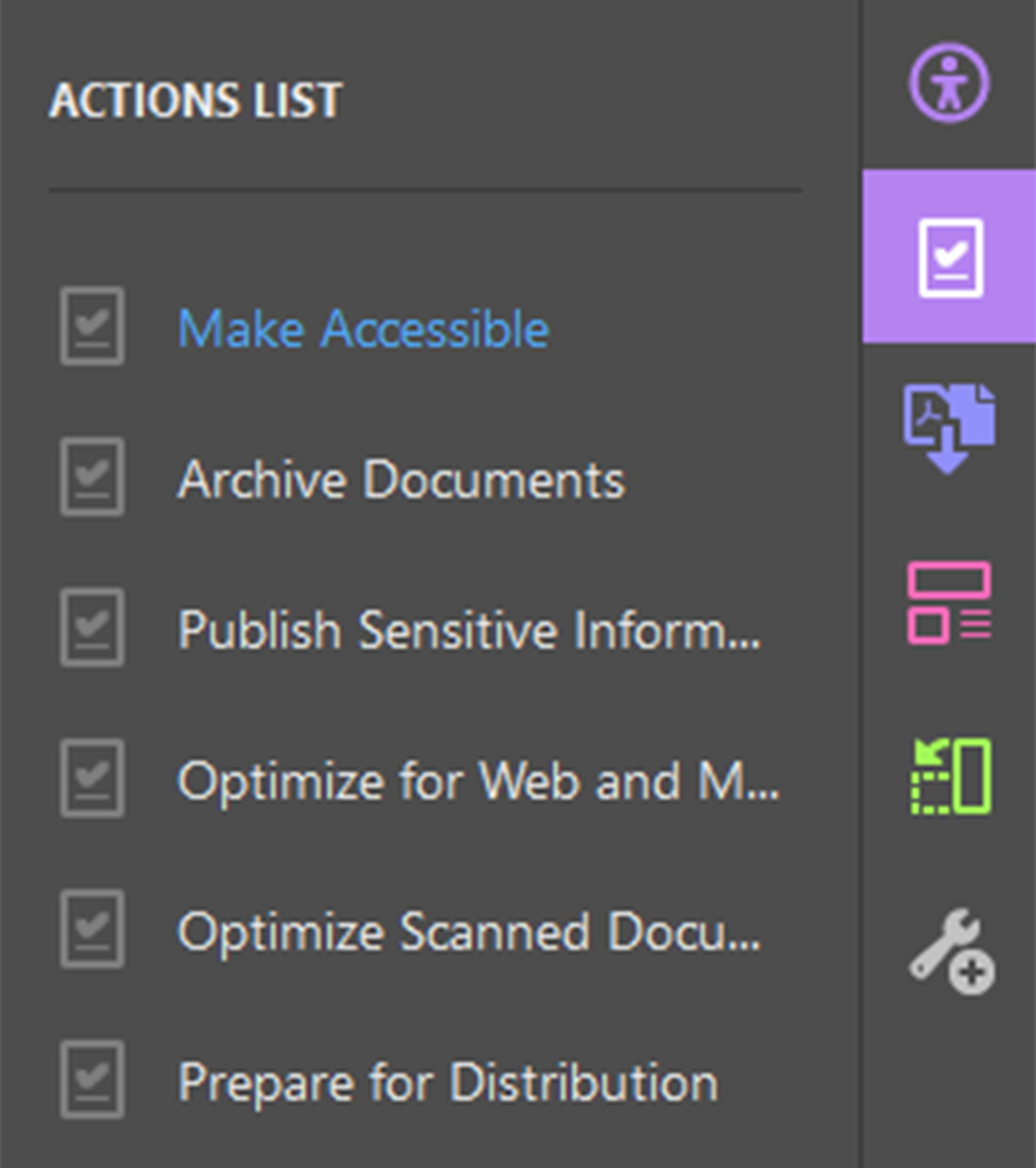 the Make Accessible option highlighted in the accessibility tool